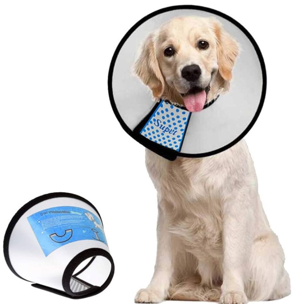 Supet Dog Cone Adj After Surgery, Comfortable Pet Recovery Collar M